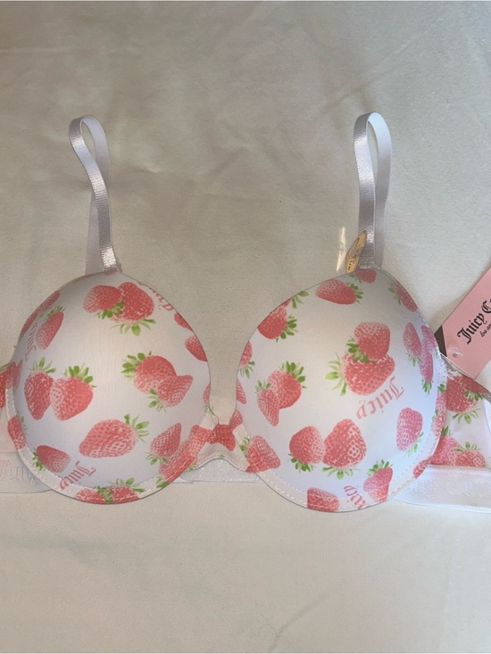 Juicy Couture Other - Juicy Couture white & pink strawberry print bra, size 36B